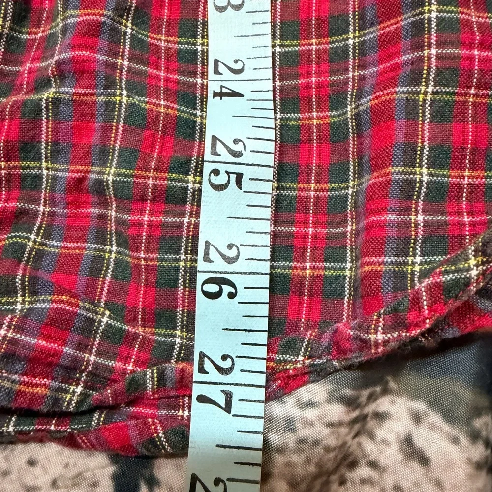 Vintage Bobbie Brooks Christmas‎ Flannel Shirt • Snowmen Embroidery • Plaid •